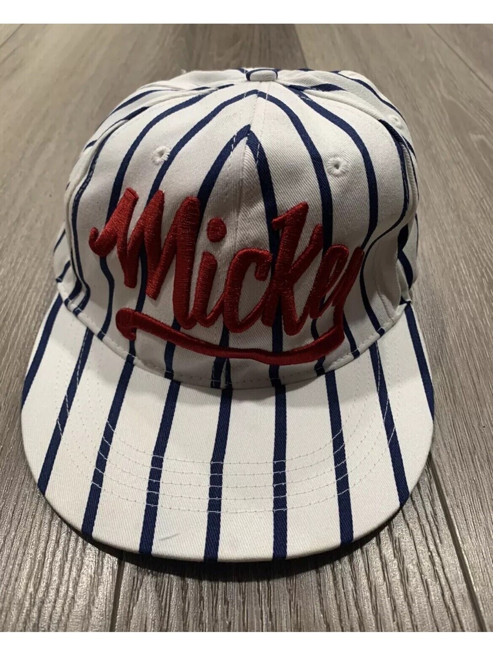 RARE!!! Mickey Hat Pinstriped Disney Hat Adult Size 59cm